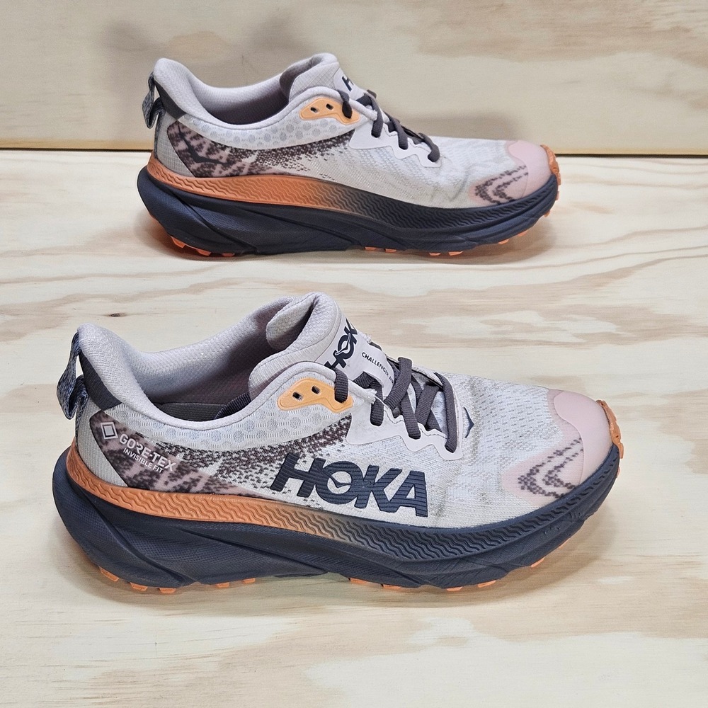 Hoka Challenger ATR 7 GTX Women 6 Grey Orange Trail Running Shoes 1134502F CLX
